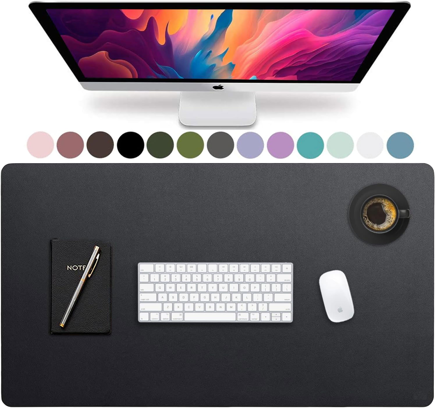 Desk Setup Cozy - Large Size Leather Desk Pad,Office Desk