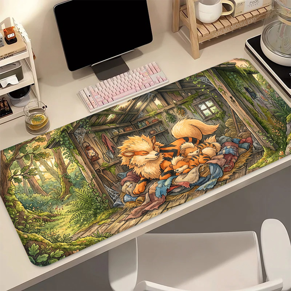 Desk Setup For Laptop - Cute Cartoon Mouse Pad Kawaii Anime