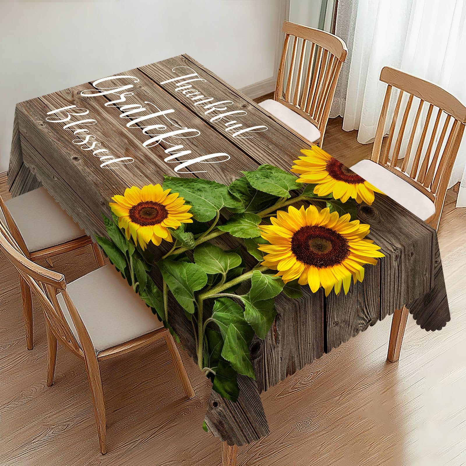 Desk Setup Wallpaper - Sunflowers Brown Wooden Rectangle Tablecloths Sunflower