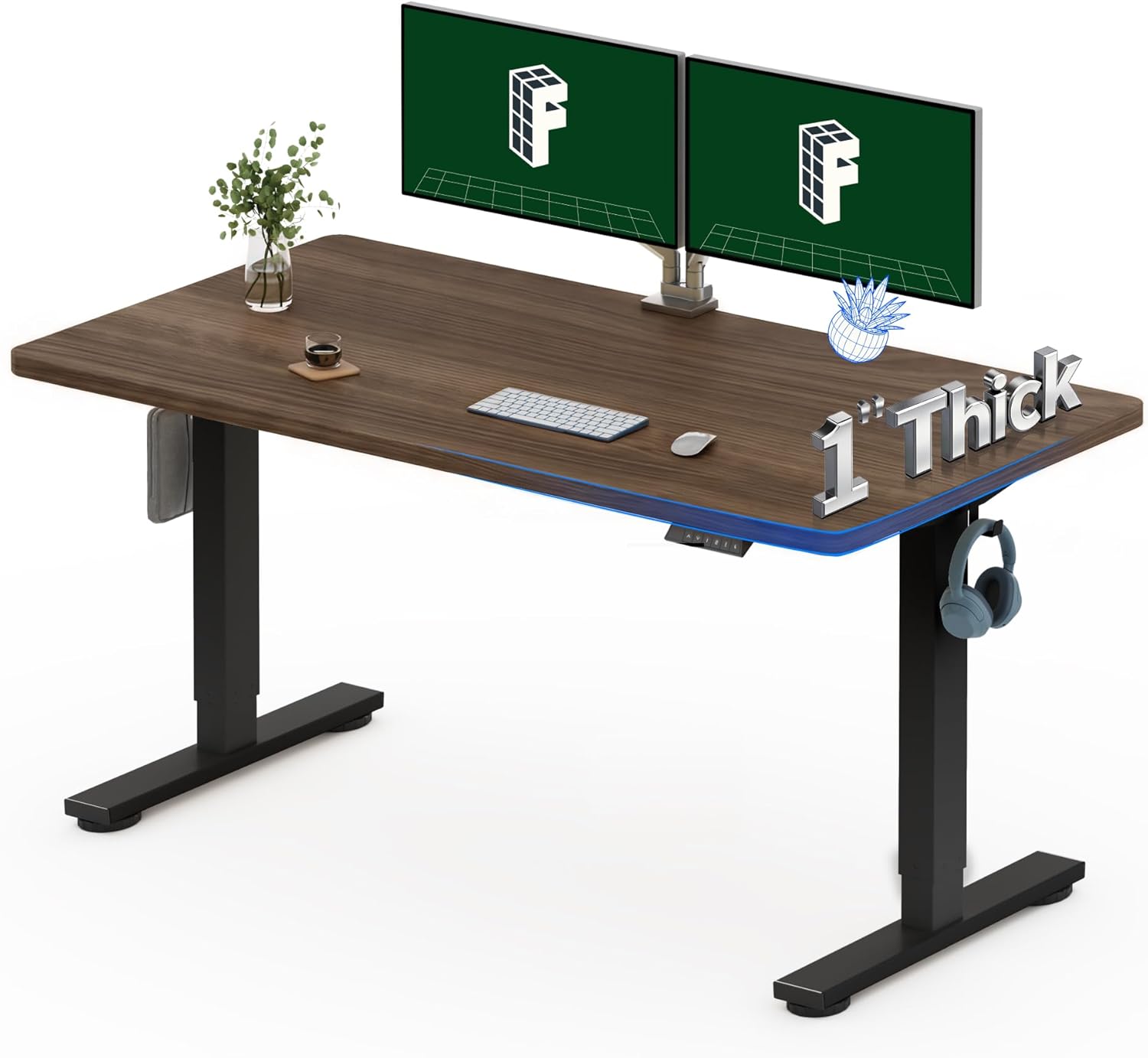 L Shaped Desk Setup - Electric Standing Desk 55