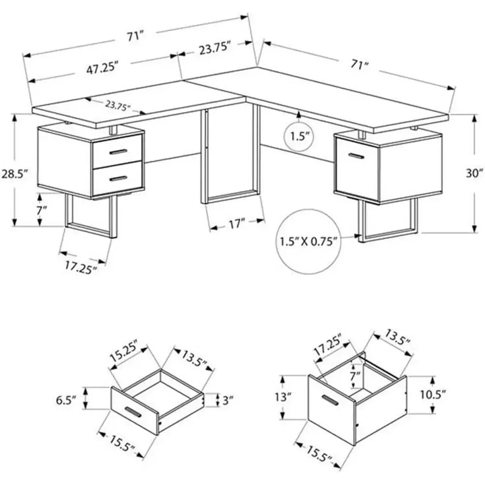 L-Shaped 70 Computer Desk with – L Shaped Desk Setup Bewertung und Preis