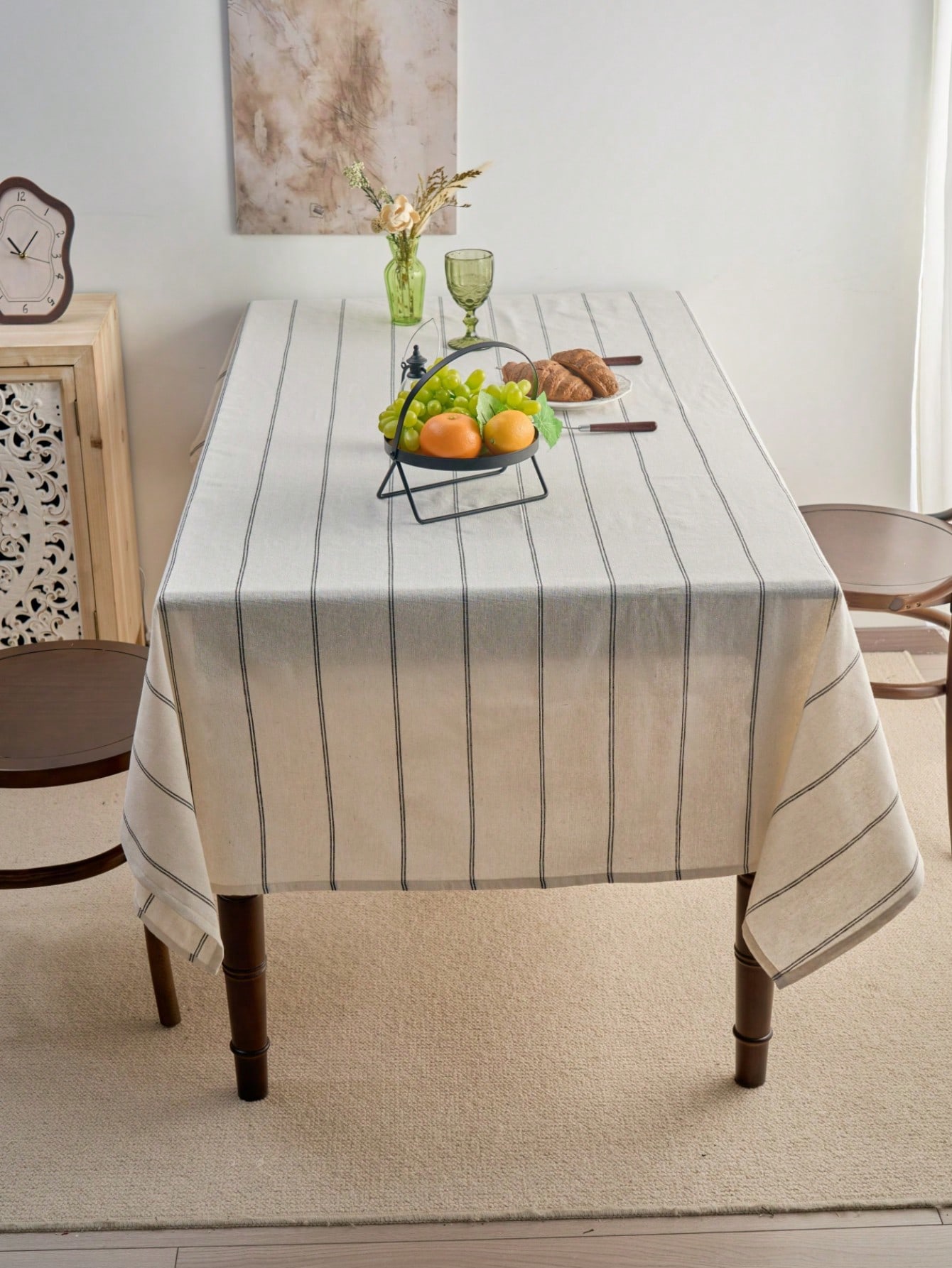 1pc Black Striped Woven Tablec – Desk Setup Wallpaper Bewertung und Preis