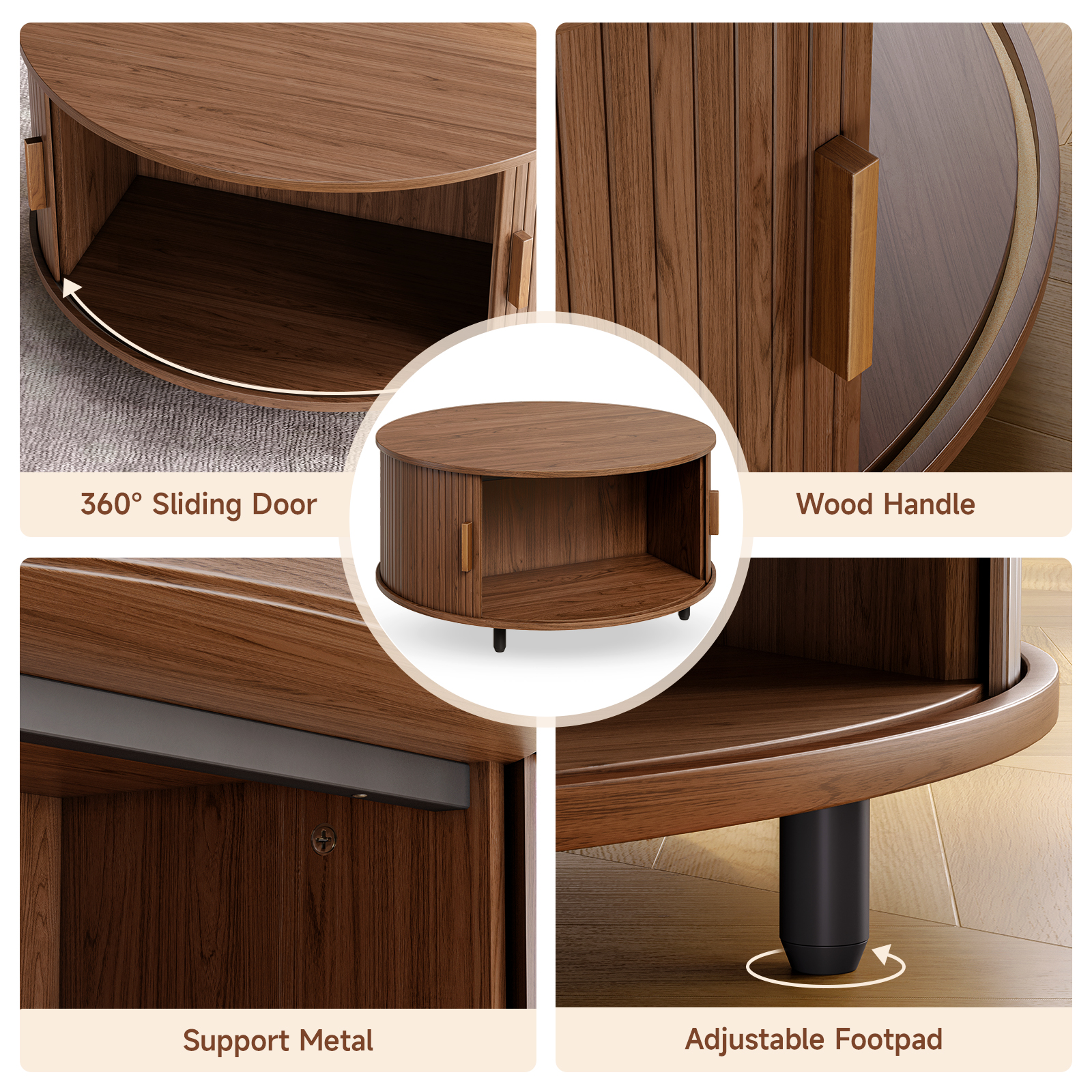 Round Coffee Table with Storag – Desk Setup Minimalist Bewertung und Preis
