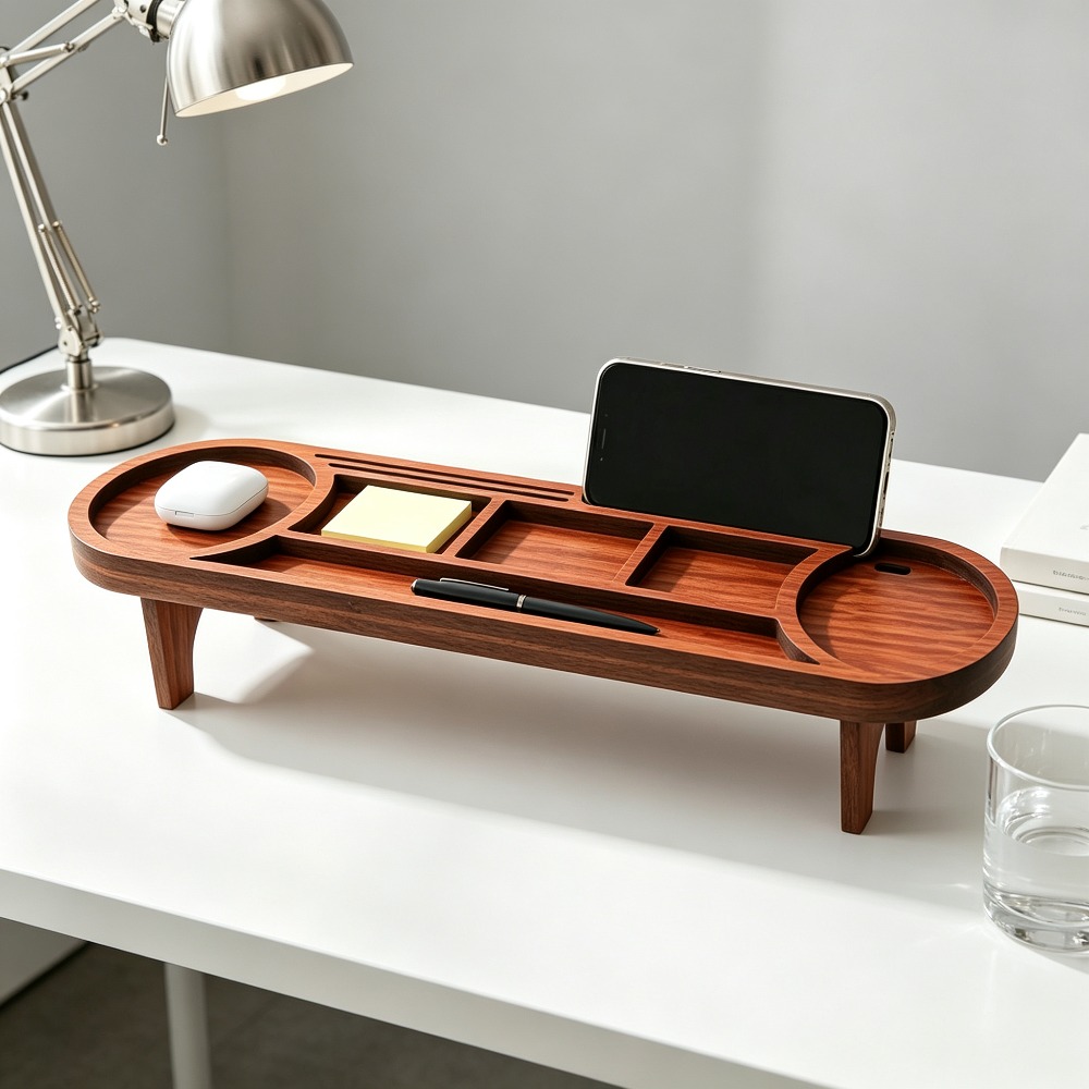 Wooden Desk Organizer with Pho – Desk Setup Home Bewertung und Preis