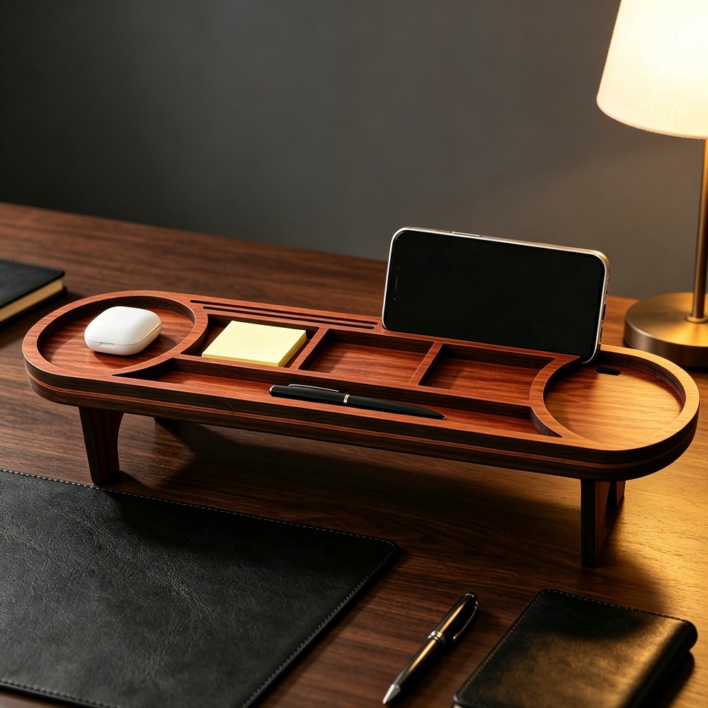 Wooden Desk Organizer with Pho – Desk Setup Home Bewertung und Preis