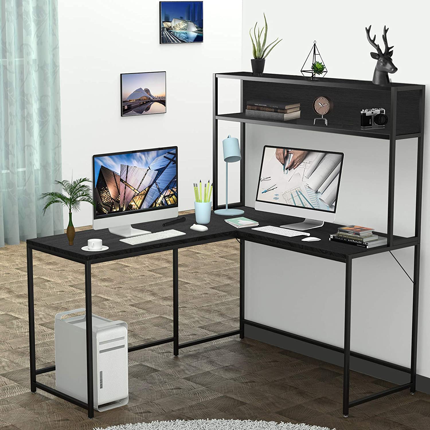 55 Inch Black L-Shape Corner W – L Shaped Desk Setup Bewertung und Preis