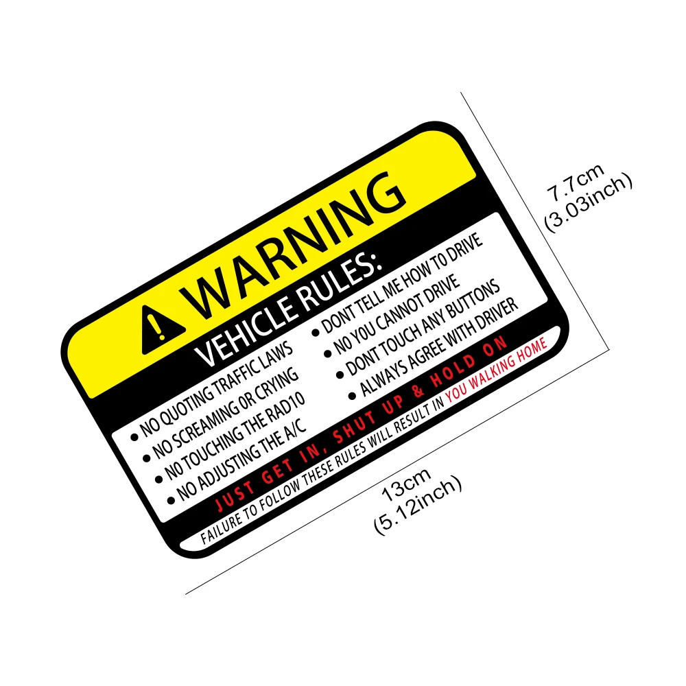 13x7.7cm Warning Words Car Sti – Desk Setup For Laptop Bewertung und Preis