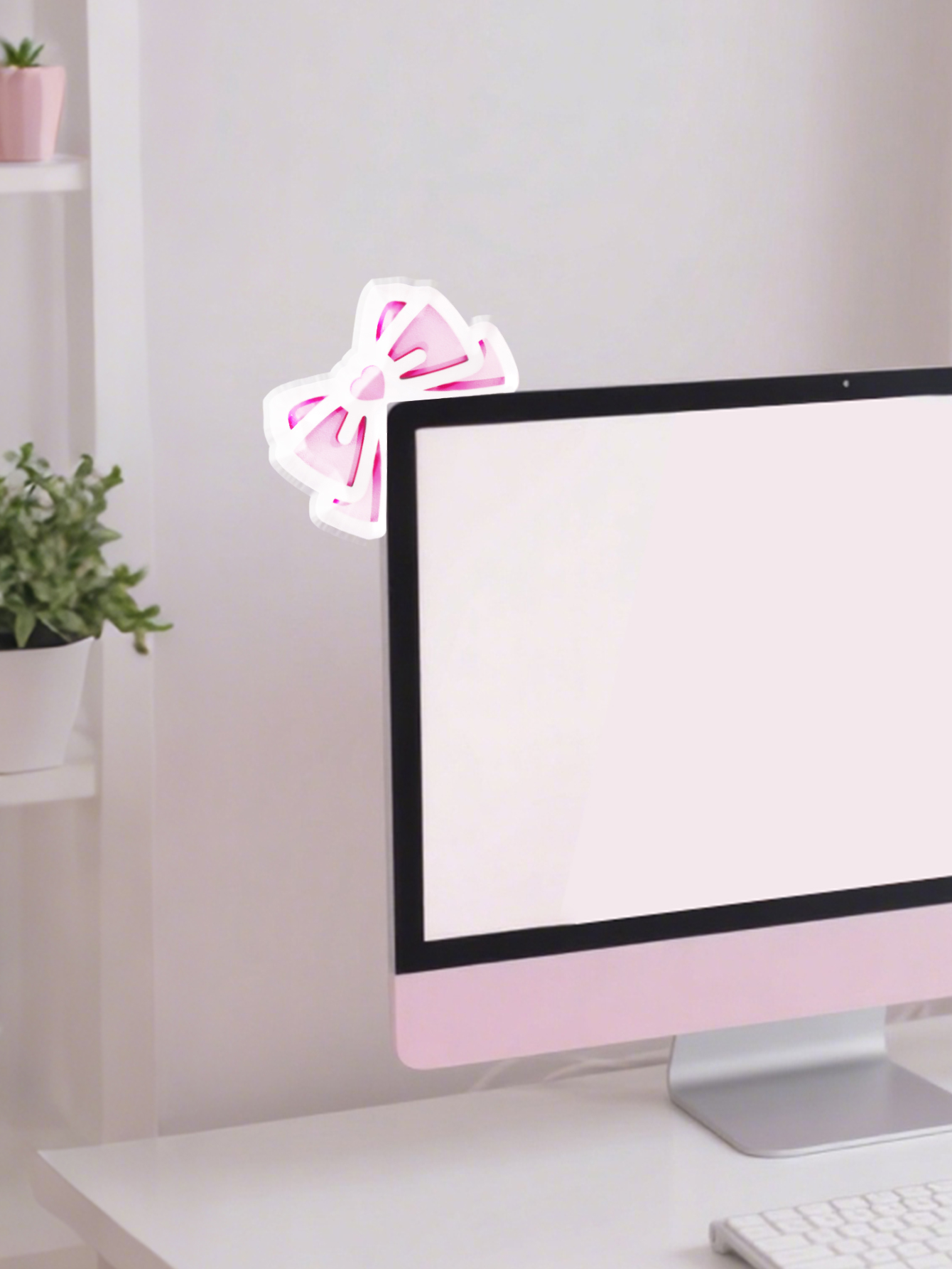 Kawaii Bow Monitor Decor Pink  – Desk Setup Home Bewertung und Preis