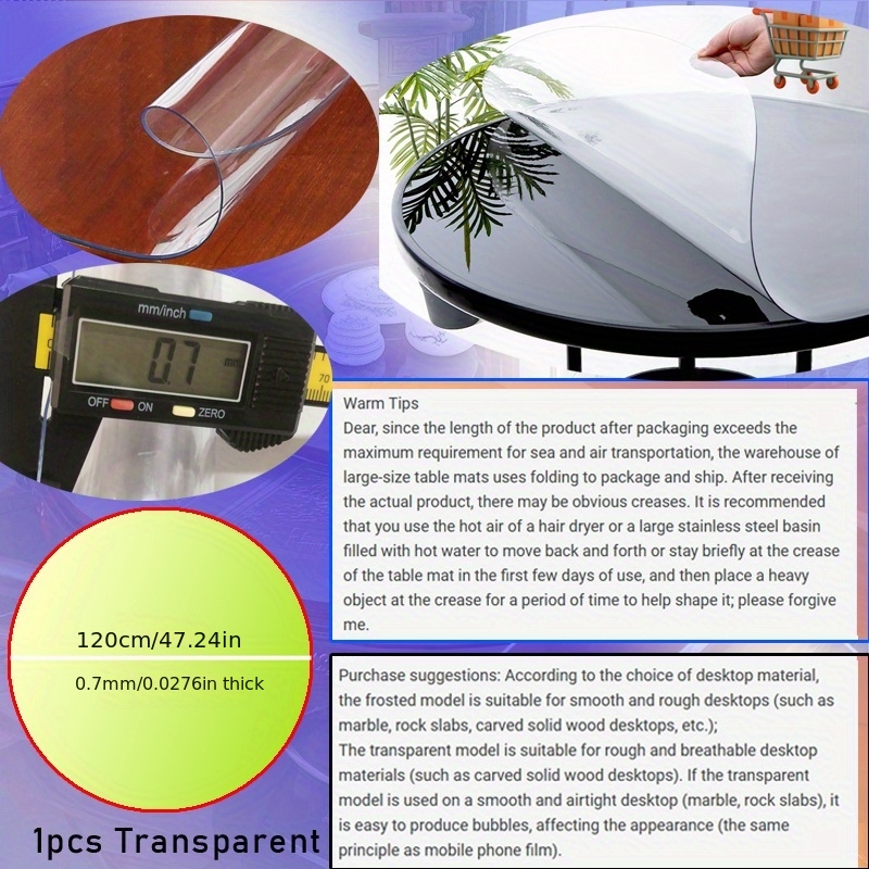 1pc 100/110/120cm Clear PVC Ro – Desk Setup Cozy Bewertung und Preis