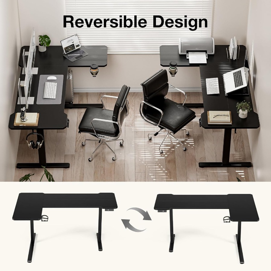 59 Inch L Shaped Adjustable He – L Shaped Desk Setup Bewertung und Preis